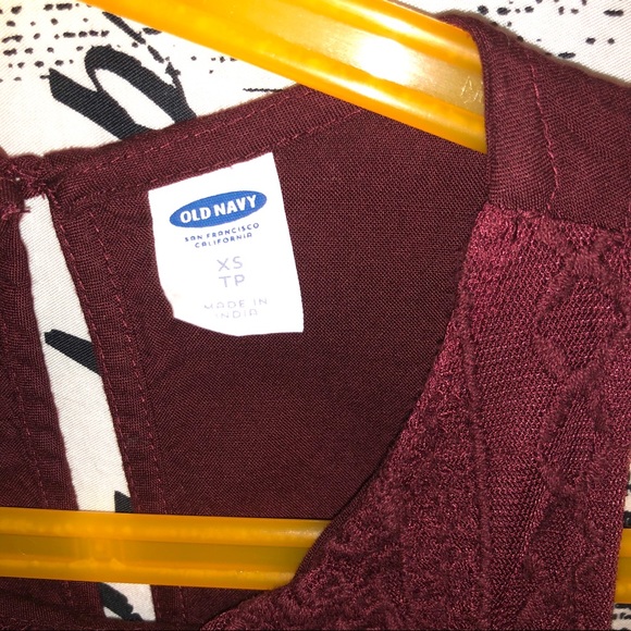 Old Navy Embroidered Burgundy Tank - Picture 4 of 4